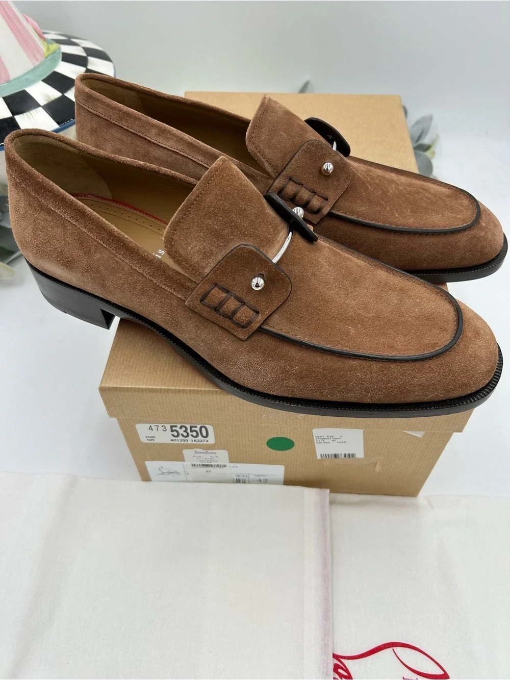 Men's Christian Louboutin CHAMBELIMOC loafers size 42 made in Italy